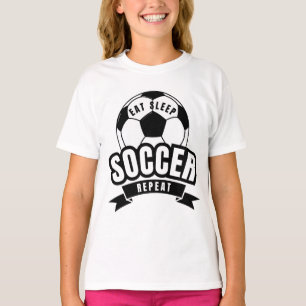 essen schlafen Fußball wiederholen T-Shirt