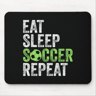 Essen Schlafen Fußball Wiederholen T-Shirt Cooler Mousepad