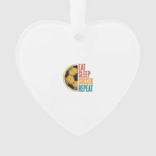 Essen Schlafen Fußball Wiederholen Vintage Fußball Ornament