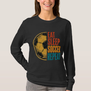 Essen Schlafen Fußball Wiederholen Vintage Fußball T-Shirt