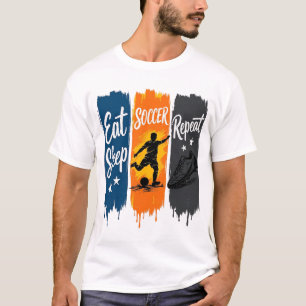 Essen Schlafen Fußball Wiederholen Vintage Fußball T-Shirt