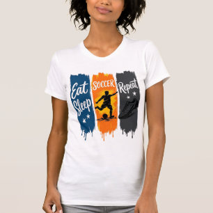 Essen Schlafen Fußball Wiederholen Vintage Fußball T-Shirt