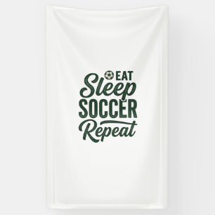 Essen Schlafen Fußball Wiederholen Vintage-Shirt-D Banner