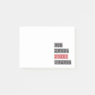 Essen schlafen Groom Wiederholung Post-it Klebezettel