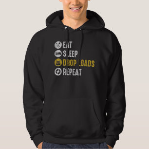 Essen Schlafen Große Mengen Fallenlassen Wiederhol Hoodie