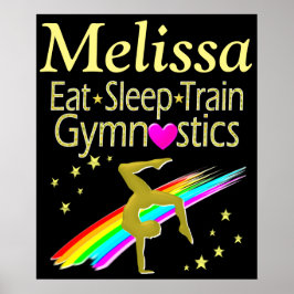 ESSEN, SCHLAFEN, GYMNASTIK PERSONALISIERTER POSTER