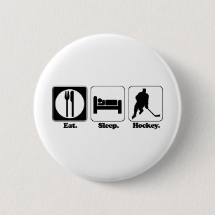 essen schlafen Hockey Button