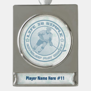 Essen, schlafen, Hockey Custom Holiday Ornament sp