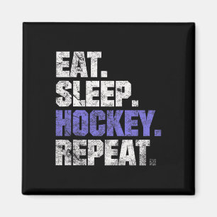 Essen Schlafen Hockey Wiederholen Eishockey Feldho Magnet