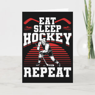 Essen Schlafen Hockey Wiederholen Eishockeyspieler Karte