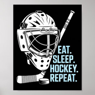 Essen Schlafen Hockey Wiederholen Hockey Maske Sti Poster