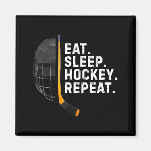 Essen Schlafen Hockey Wiederholen Lustig Cooler Ho Magnet