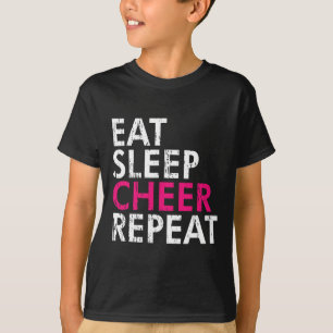 Essen Schlafen Jubeln Wiederholen Lustiger Cheerle T-Shirt