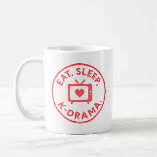 Essen. Schlafen. K-Drama. Personalisiert Kaffeetasse