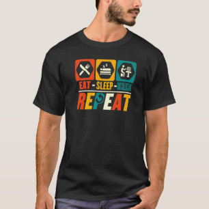 Essen Schlafen Käfer Sammeln Wiederholen Insekt T-Shirt