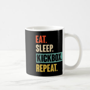 Essen Schlafen Kickboxen Wiederholen Retro Kickbox Kaffeetasse