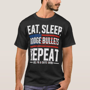 Essen Schlafen Kugeln Ausweichen Wiederholen Milit T-Shirt