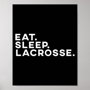 Essen Schlafen Lacrosse Vintage Retro Lacrosse Sto Poster