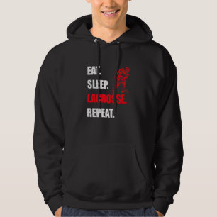 Essen Schlafen Lacrosse Wiederholung Lacrosse Men Hoodie