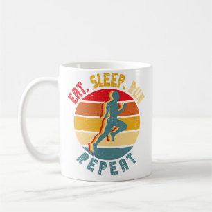 Essen Schlafen Laufen Wiederholen Laufen Läufer Fü Kaffeetasse