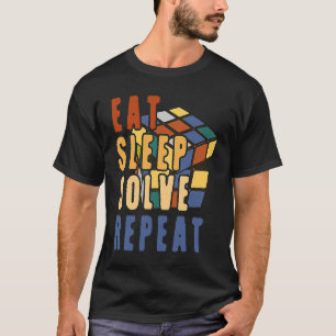 Essen Schlafen Lösen Wiederholen Würfel-Puzzle-Sp T-Shirt