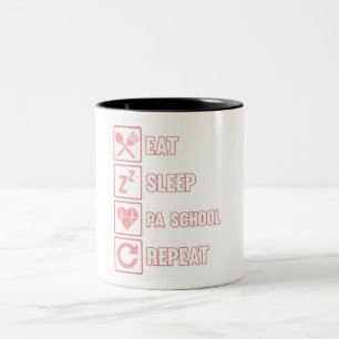 Essen Schlafen PA Schule Arzt Assistenz Ärztliche Zweifarbige Tasse