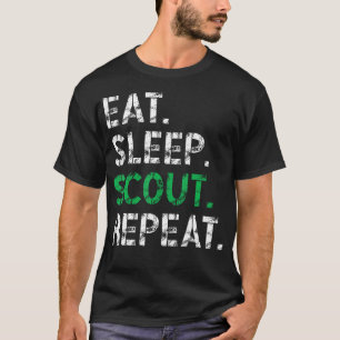 Essen Schlafen Pfadfinder Wiederholen Lustig Pfadf T-Shirt