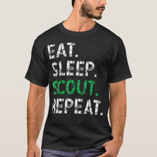 Essen Schlafen Pfadfinder Wiederholen Lustig Pfadf T-Shirt