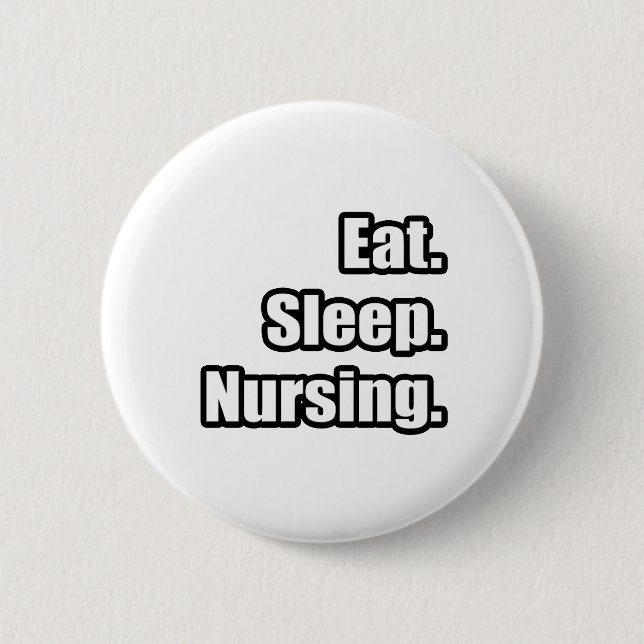 Essen. Schlafen. Pflege. Button (Vorderseite)