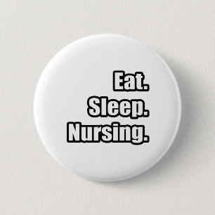 Essen. Schlafen. Pflege. Button