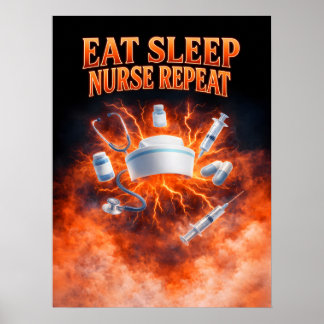Essen Schlafen Pflegen Wiederholen Kunst Poster