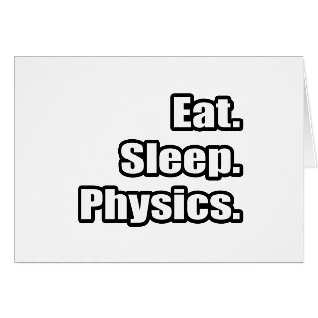 Essen. Schlafen. Physik. (Vorderseite (Horizontal))