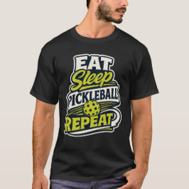 Essen Schlafen Pickleball Wiederholen Retro T-Shirt