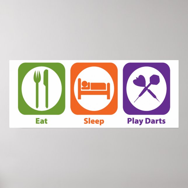 Essen schlafen Play Darts Poster (Vorne)