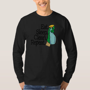 Essen Schlafen Putzen Wiederholen Frauenreinigungs T-Shirt
