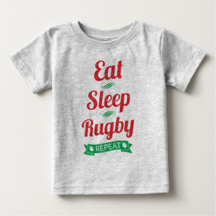Essen, schlafen, Rugby, wiederholen Baby T-shirt