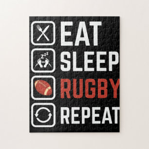 Essen Schlafen Rugby Wiederholen Sportgeschenk Puzzle