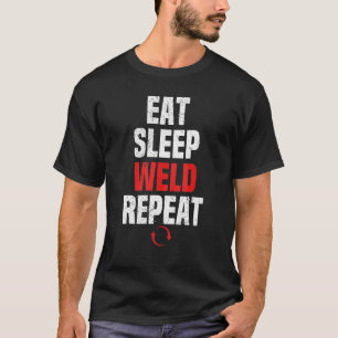 essen schlafen schweißen wiederholen Flame Metalls T-Shirt