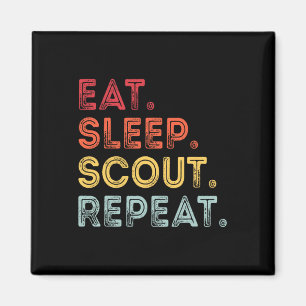 Essen Schlafen Scout Wiederholen Retro Vintage Sco Magnet