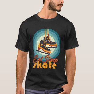 Essen Schlafen Skaten Vintage Retro Eiskunstlauf U T-Shirt
