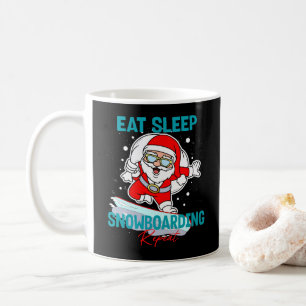 Essen Schlafen Snowboarden Wiederholen Weihnachtsf Kaffeetasse