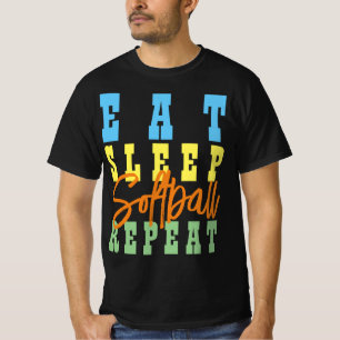 ESSEN SCHLAFEN SOFTBALL WIEDERHOLEN T-Shirt