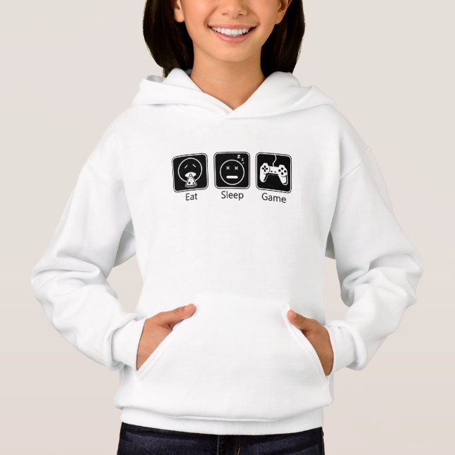 Essen, schlafen, Spiel Hoodie (Vorderseite)
