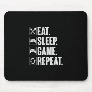 Essen Schlafen Spiel Wiederholen Lustiges Videospi Mousepad