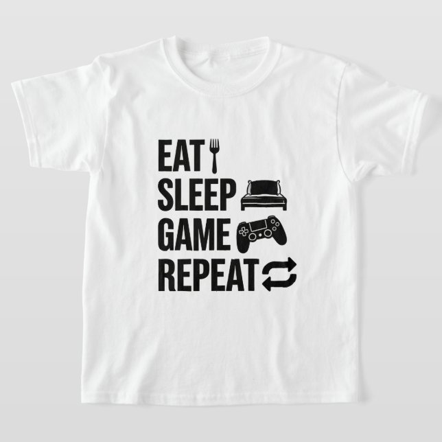 Essen Schlafen Spielen Wiederholen Gaming T-Shirt (Ablage )
