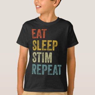 Essen Schlafen Stim Wiederholen Lustig Autism Awar T-Shirt