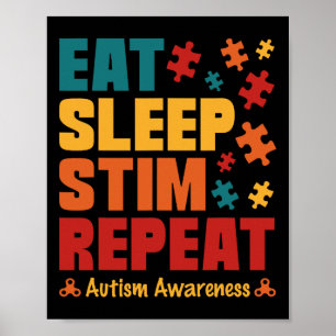 Essen Schlafen Stim Wiederholen Stimming Autism Be Poster