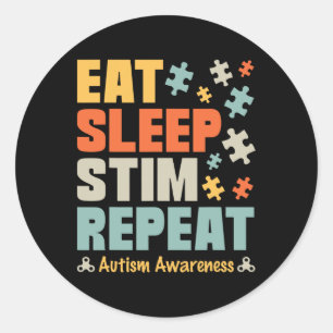 Essen Schlafen Stim Wiederholen Stimming Autism Be Runder Aufkleber