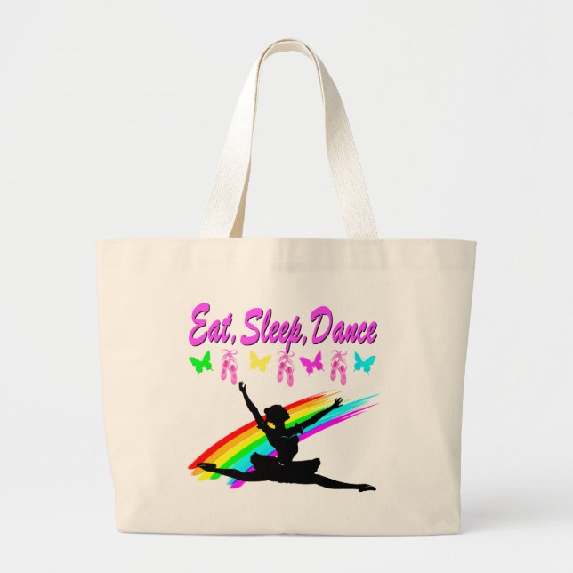 ESSEN, SCHLAFEN, TANZBALLERINA DESIGN JUMBO STOFFBEUTEL (Vorne)