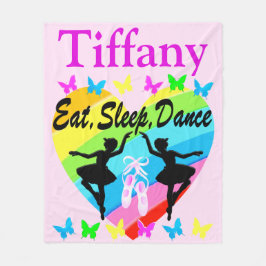 ESSEN, SCHLAFEN, TANZBALLERINA, PERSONALISIERTES B FLEECEDECKE